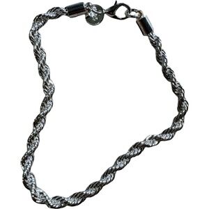 Unbranded Rope Chain Bracelet 8in Silver Excellent 925 Sterling NewTwisted